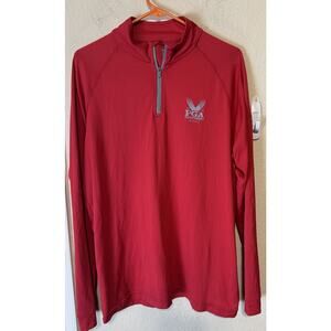 Under Armour Loose HeatGear Large Red Golf 1/4 Zip Pullover PGA Valhalla
